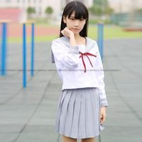 Set di abbigliamento college coreano junior liceo uniforme uniformi camicie bianche lavoro donna#39; s abiti grigi long/corto.