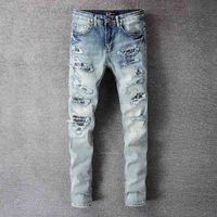 amirs jeans luxury clothng Fashon Trend Desgner Us Brand Casual Hp Hop Hgh Street Worn-out Wash Splash Ink Color Pantng Slm Fttng Jeans Man 08z1