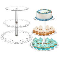 Andra evenemangsfestartiklar 3/4 Tier Akryl Cupcake Display Stand Dessert Pastry Macarons Shelf Plate For Wedding Birthday Family Decorati