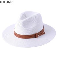56-58-59-60cm 자연 파나마 파나마 소프트 모양의 밀짚 모자 여름 여성/남성 넓은 챙서 해변 선지 모자 UV 보호 Fedora 220513