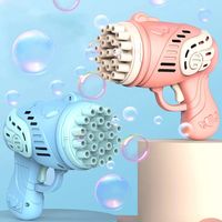 ترقية ألعاب الصيف من 23 حفرة الأطفال Gatling Bubble Gun Charging كهربائي Rocket Launcher Machine Bubble Machine Soap Water Children Toys