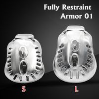 Design mais recente, aço inoxidável masculino de tigela totalmente restrições dispositivo de castidade Toys de sexo cock gage pênis anel armor253b