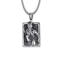 Pendant Necklaces Stainless Steel Evil Man In The Mirror Horror Necklace Vintage Gothic Punk Rock Biker Men Jewelry For Him1287d