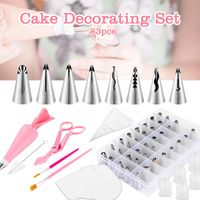 Other Bakeware 83 Pieces Home Pastry Cake Decoration Tool Kit Baking Set Stainless Steel Ice Piping Nozzle Bag Fondant Coloring Utensils