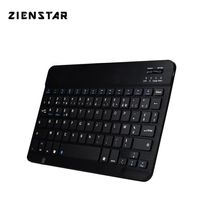 Zienstar 10inch Azerty French Aluminum Mini Wireless Keyboard Bluetooth for Apple IOS Android Tablet Windows PC Lithium Battery 21296F