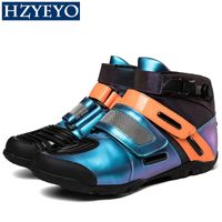 Çok renkli motosiklet ayakkabı tasarımcısı bot ayak bileği kovboy klasik ayakkabılar erkek botlar platform yürüyüş iş motosiklet boot bootes
