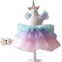 Dziewczyny Rainbow Unicorn Princess Dress Layers Tutu For dla dzieci Dzieci