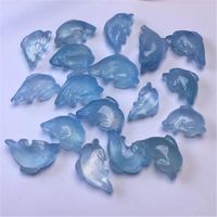 Charms PC Naturel Stone Aquamarine Dolphin Pendant Crystal Scarved Figurine Gift Bijoux pour les femmes