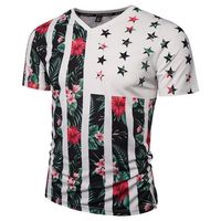 3D T shirts USA Flag Flowers T-shirt Men Women Fashion Brand Tshirt Print Skulls Trees V-neck Summer T shirt Tops Tees198j