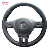 Coperchio del volante in pelle artificiale Yuji-Hong Case per Volkswagen VW CC Tiguan Passat Touran Golf 6 Copertina cucina a mano334V