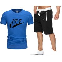 Brand Designer Clothing Plus Size 3XL Tracksuits Mens Summer Outfits Two Pcs Sets Letter O Neck T-Shirts Knee Length Zip Pocket Shorts Casual Sports Suits 3387-E0
