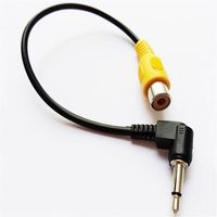 3,5 câbles 90 degrés inclinés 3,5 mm mono mâle mâle à RCA Adaptateur féminin pour GPS AV-In Converter Video Cable 20cm 10pcs241s