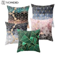 Cubierta de cojín geométrica 3D Cubos Cubos de cojín de almohadas de almohada de almohada de tiros para almohadas decorativas para el coch
