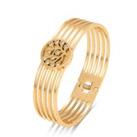 Full Diamond Fysara New Instruction Stainls Steel Bracelet Wristband for Female Girls Polished Gold or Sier Plated Love Bracelet Gold Silver