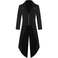 Trench de casacos masculinos homens vintage gótico longa jaqueta outono retro cool uniforme casaco steampunk button traje masculino#g3men's
