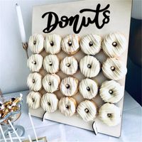 Party Decoration DIY Wooden Donut Wall Holder 20 9 Stick Doughnut Display Stand Wedding Table Decorations Birthday Favors Baby Shower