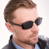 Sonnenbrille Vazrobe polarisierte männliche schmale Rechteck Sonnenbrille für Männer, die Frühlingsscharnier hohe Qualitätsunglasse fahren