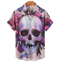 Camicie da uomo hawaii uomini camicia manica corta stampa 3d casual e traspirante a bottone singolo top 5xl estate 2022men's