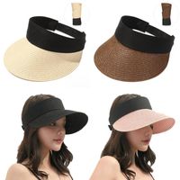 Wide Brim Hats 1Pc Summer Beach Hat Casual Portable Straw Ca...