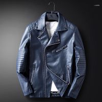 Jackets de encaixe apertado de homem coreano outono e inverno PU couro de couro de jaqueta de qualidade de qualidade de gola de qualidade1111