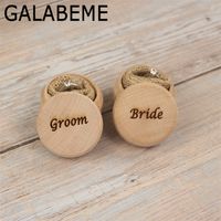 2pcs Custom Engrave name date Wood Personalized Rustic Bride Groom Wedding Ring Bearer Box 220627