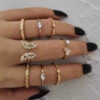 Finger Rings Set Cluster Star Butterfly Multi Colored Adjustable Alloy Cubic Zirconia Gold Plated Silver Plated Jewelry Designer for Women Teen Girls 8PCS Multiple