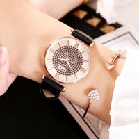 Montre-bracelet femmes cuir pleine diamant montres de luxe dames quartz montres ccq cadeau horloge Relogio féminino