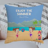 Cushion Decorative Pillow Summer Sun Fun Beach Throw Cover Outdoor Travel Camping Cushion Home Decor Living Room Sofa Case 45x45cmCushion De