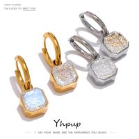 Yhpup Luxury AAA Cubic Zirconia Huggie Earrings Stainless St...