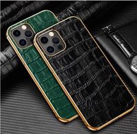 Telefonkoffer mit Designmuster für iPhone 13 12 Mini 11 Pro Max X XR XR XS 7 8 plus SE2 Galaxy S21 Note 20 Luxus kreatives Krokodildesigner Ledertelefone Cover Hülle