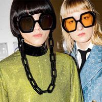 Gafas de sol Cool Hexagon Grande para mujeres de gran tamaño diseñador de marca retro Gran cadena Sun Glass Men Ins Shade EyewsungLasses