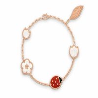 Series Ladybug Fashion Clover Charm Bracelets Bangle Chain High Quality S925 Sterling Silver 18K Rose Gold for Women&Girls Wedding250F