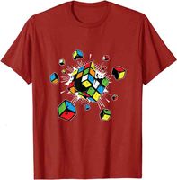 Футболка дизайнер мужские футболки взрывающие рубикс рубикс рубрики куб подарок подарок для детской футболки фитнес жесткие футболки классические топы тройники хлопковые мужчины повседневный ATLR
