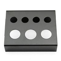 Whole-7 Cap Holes Tattoo Ink Cup Holder Stand Professional Stainless Steel Pigment Cups Bracket Black Red Tattoos Tools294J
