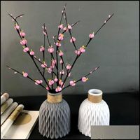 Vazolar ev dekor bahçesi modern çiçek vazo taklit seramik çiçekler potu dekorasyon plastik düzenleme nordic stil damla teslimat 2021 nv