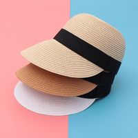 Chapéu de palha Mulher estudante ao ar livre Casual Sun Hats Protetor solar Baseball Cap moda adorável pico para mulheres 220708