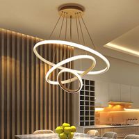 Anhängerlampen moderne minimalistische LED -Kronleuchter hängende Lampenringe Deckenleuchte für Wohnzimmer Essdekorationsleiter