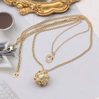 Colliers de pendentif de lettre de luxe Colliers pour femmes marque 18 carats d'or plaque à cristal en cristal turquoise collier accessoires