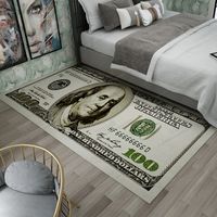 Rapis cratiel non glissé Rapier à la maison moderne Carpet Runner Runner Dollar Printed Tapis cent dollar 100 bill Imprimé