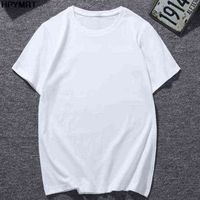 2020 Sommermänner T-Shirt Tops O-Neck Kurzarm Tees Herren Fashion Fitness Hot T-Shirt für männliche weiße übergroße Unisex T-Shirt Y220426