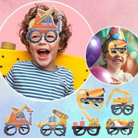 Decoración de fiestas Cartoon Ingeniería Pogografía Propiedades Gafas Feliz cumpleaños POOBOOTH Niños adultos