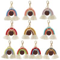 Rainbow Tassel Key Chain Key Ring Jewelry for Ladies Handmade Keychain