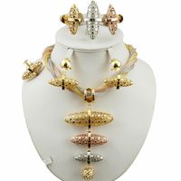 bridal jewelry set super quality african big jewelry sets quality costume gold set women necklace wedding sets214W