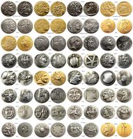 اليونانية القديمة مزيج الفضة / الذهب مطلي 58 قطع الحرفية نسخة العملات المعادن يموت تصنيع سعر المصنع