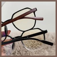 Güneş Gözlüğü Ahşap Ayaklar TR90 Ayna Çerçevesi Öğrenci Anti-Mavi Işık Düz Edebi Retro Gözlük