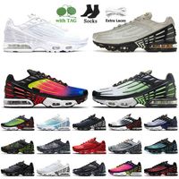 Top Quality 2022 TN Plus 3 Women Mens Running Shoes Tuned III Grey White OG Black Light Bone Laser Blue Green Aqua Rainbow Red tns Trainers