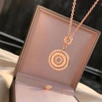 Chaines S925 Fashion Sterling Fashion High Quality Round Round Pendant Collier Clavicule Original Chaîne Femme Jewelry235m