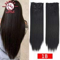 Costume Accessories 24&quotInch 6Pcs Set Hairpiece 140G 21 Colors Straight 16 Clips In False Styling Hair Synthetic Clip In Hair Extensions