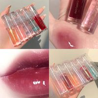 립 글로스 투명한 크리스탈 젤리 립글로스 반짝이 맑은 거울 보습 반짝이 액체 립스틱 오일 과일 맛 색조