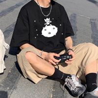 Herren-T-Shirts Anime Little Prince T-Shirts Herren Baumwoll Hip Hop Tops 2022 Sommer O-Neck Kurzarm Tee süße Druck übergroße Männer T-Shirtsmen